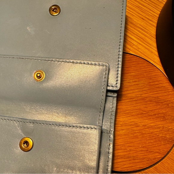 YSL Light Blue Tri Fold Wallet - Picture 6 of 8